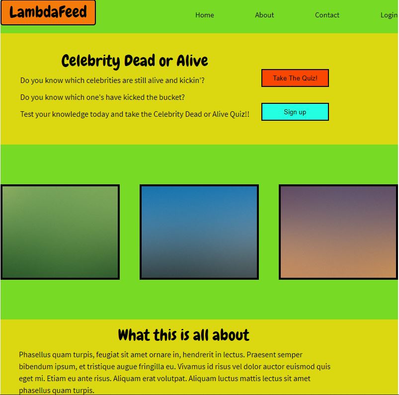 A screenshot of my first build week assignment.